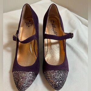Miss Albright Purple Heels Size 7.5 Retro 40s Secretary Mary Jane